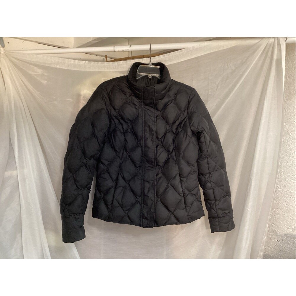 eddie bauer premium goose down jacket black diamond quilted puffer M women’s